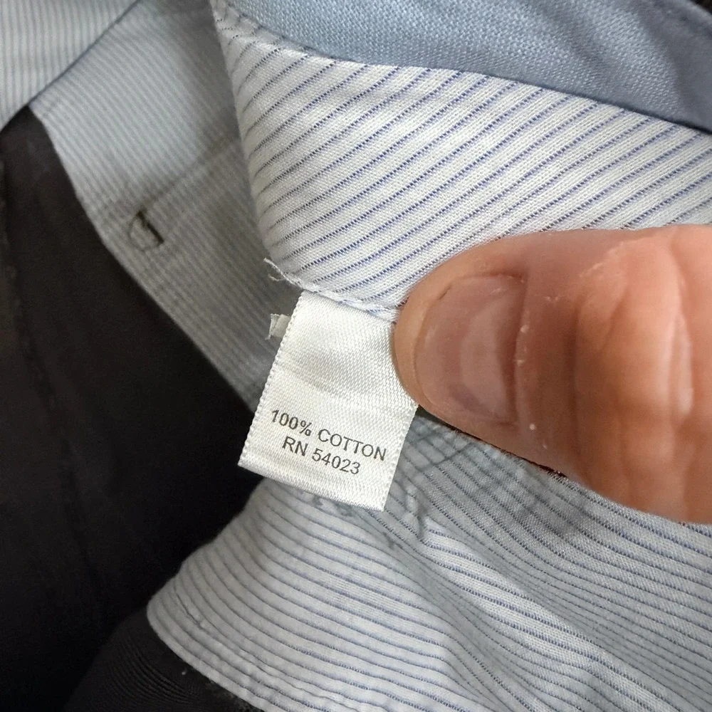 Banana Republic‎ Dress Pants Mens 33x32 Gray Glen Plaid Windowpane Cotton Chinos